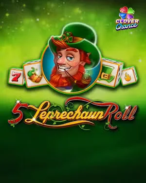 Capa do caça-níquel 5 Leprechaun Roll com um duende de chapéu verde.