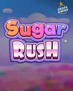 Capa do caça-níquel Sugar Rush em um cenário de doces.