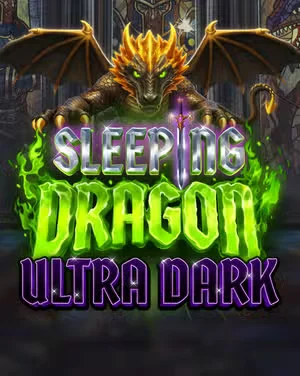 Capa do caça-níquel Sleeping Dragon Ultra Dark com um dragão.