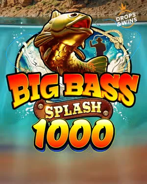Capa do caça-níquel Big Bass Splash 1000 com um peixe e o número mil.