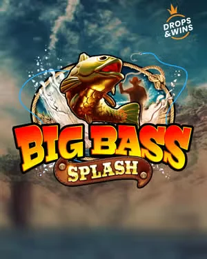 Capa do caça-níquel Big Bass Splash com um peixe saltando da água.