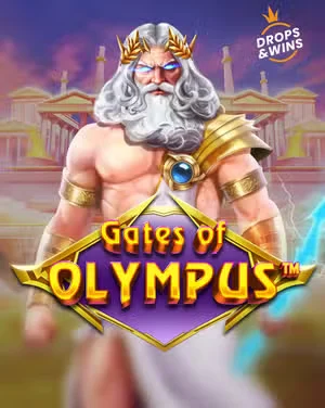 Capa do caça-níquel Gates of Olympus com Zeus.