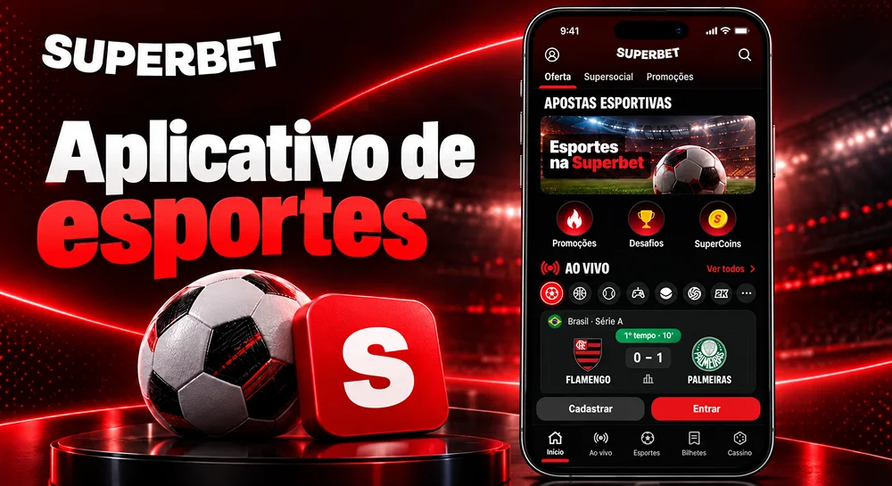 App Superbet com Flamengo x Palmeiras ao vivo e atalhos para ofertas e promoções