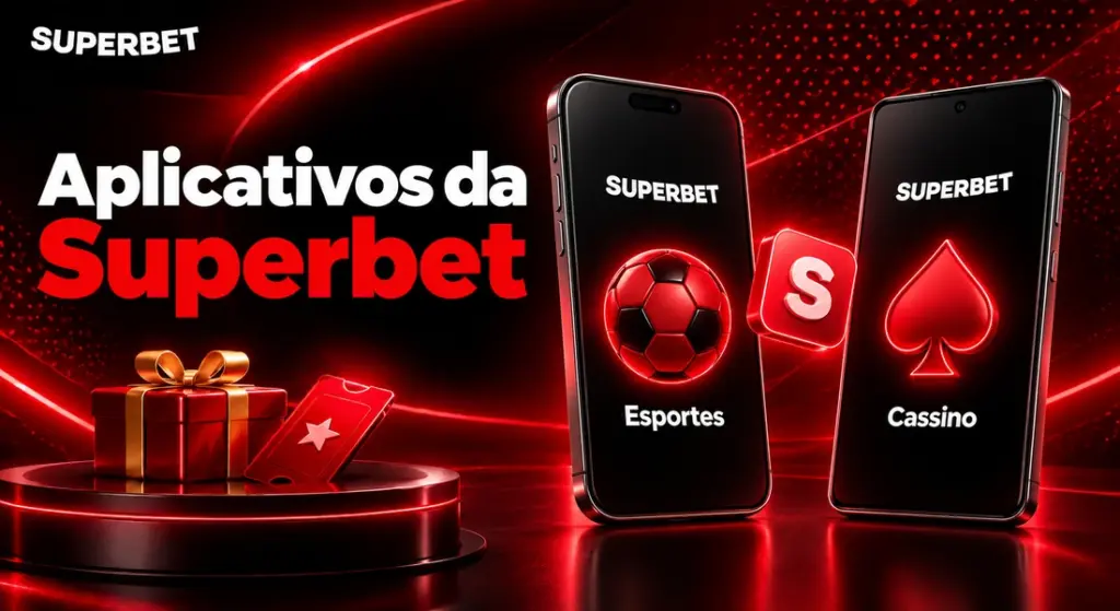 Superbet App apresentado em dois celulares, com versões para esportes e cassino