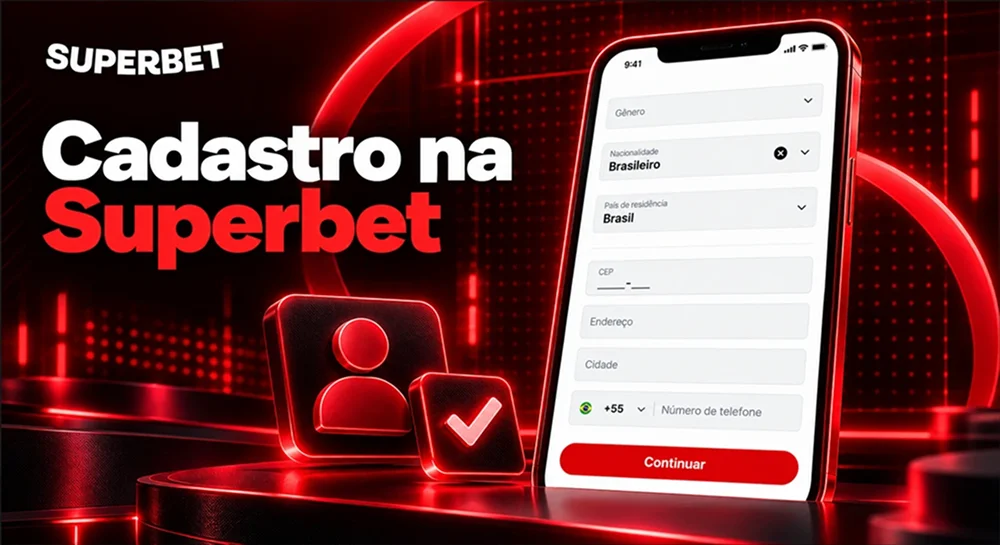 Cadastro na Superbet BR com campos de nacionalidade, endereço e telefone brasileiro