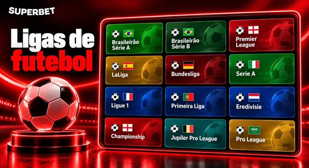 Ligas de futebol no site da Superbet, com Brasileirão Série A, Série B e campeonatos internacionais