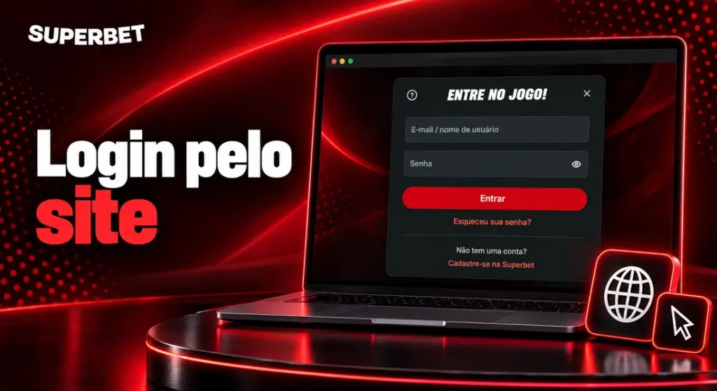 Formulário para entrar na Superbet pelo site, com e-mail, senha e recuperação de acesso